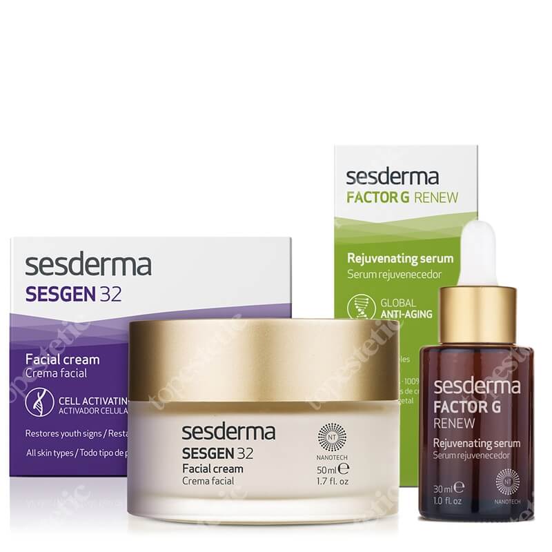 Sesderma Sesgen 32 Cream + Factor G - Rejuvenating Serum ZESTAW Krem odżywczy aktywujący komórki 50 ml + Serum z pęcherzykami lipidowymi 30 ml
