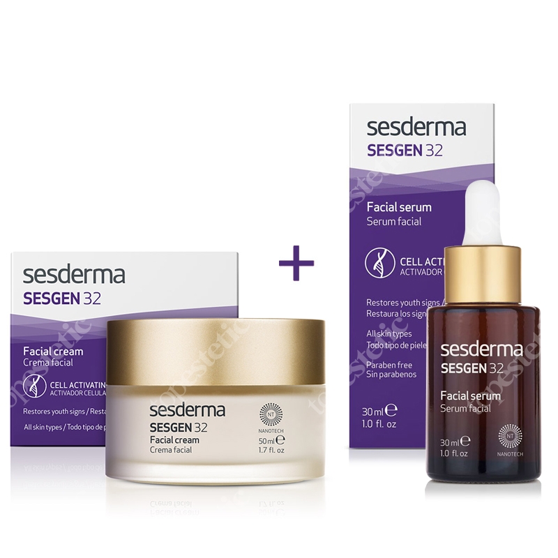 Sesderma Sesgen 32 Cream + Serum ZESTAW Krem odżywczy aktywujący komórki 50 ml + Serum aktywujące komórki 30 ml