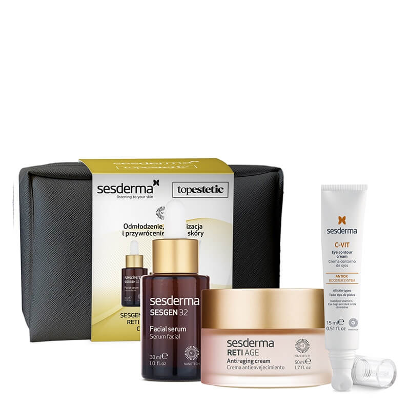 Sesderma Sesgen 32 Serum + C-VIT Eye + Reti Age Cream ZESTAW Pielęgnacja Odmładzająca - Serum 30 ml + Krem przeciwzmarszczkowy 50 ml + Krem pod oczy 15 ml