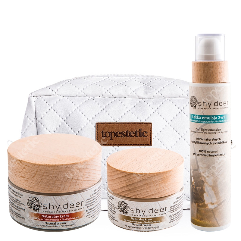 Shy Deer Beauty Ritual Dry and Normal Skin Set ZESTAW Lekka emulsja 200 ml + Krem pod oczy 30 ml + Krem 50 ml + Kosmetyczka