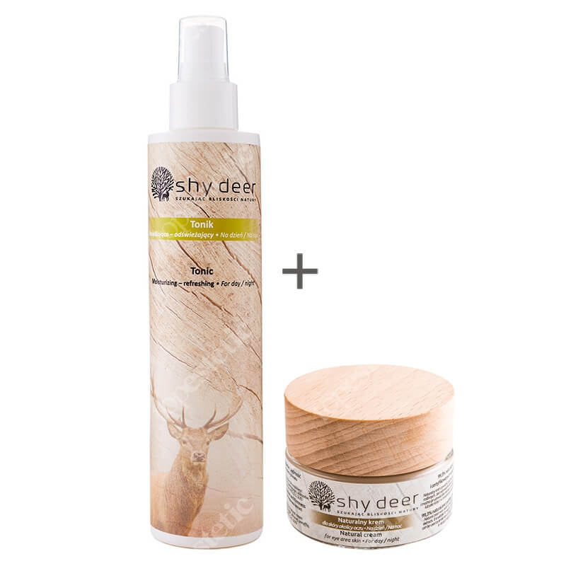 Shy Deer Cream For Eye Area Skin & Moisturizing Tonic ZESTAW Krem dla skóry okolicy oczu 30 ml + Tonik nawilżająco-odświeżający 200 ml