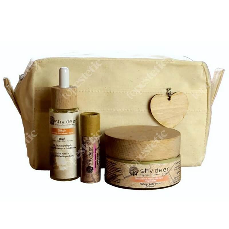 Shy Deer Rytuał Na Specjalne Okazje - Zero Waste ZESTAW Masełko do ust 12 ml + Masło do ciała tropikalne 100 ml + Eliksir na noc 30 ml