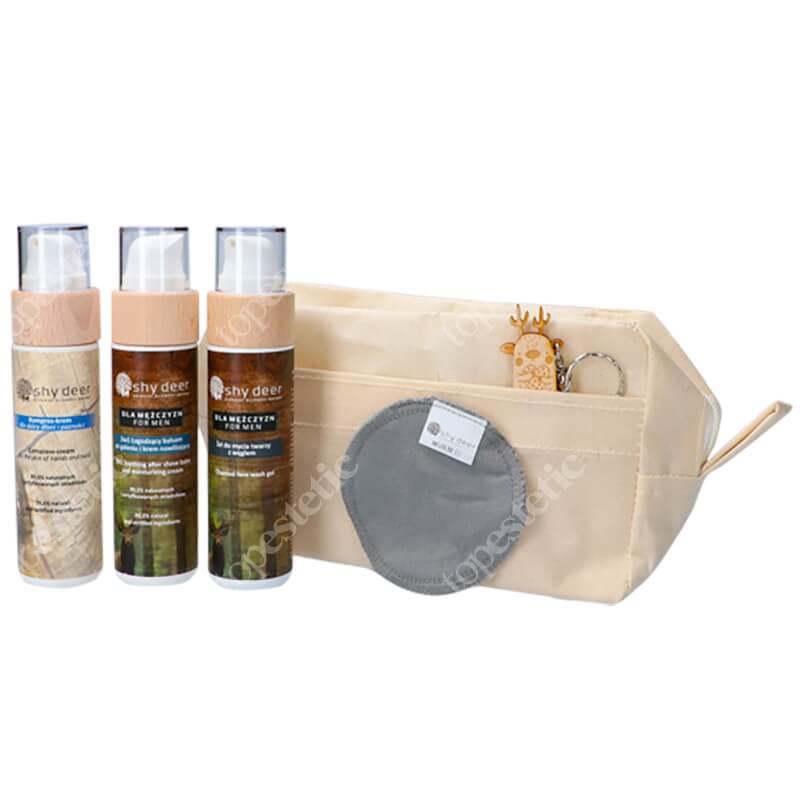 Shy Deer Rytuał Świąteczny - Męska Pielęgnacja 2020 ZESTAW Balsam po goleniu 2w1 100 ml + Żel do mycia twarzy 100 ml + Kompres dla skóry dłoni 100 ml