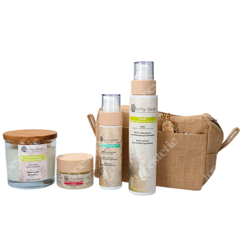 Shy Deer Rytuał Świąteczny - Pielęgnacja Twarzy 2020 ZESTAW Maseczka 50 ml + Żel do twarzy 100 ml + Tonik 200 ml + Świeca 1 szt