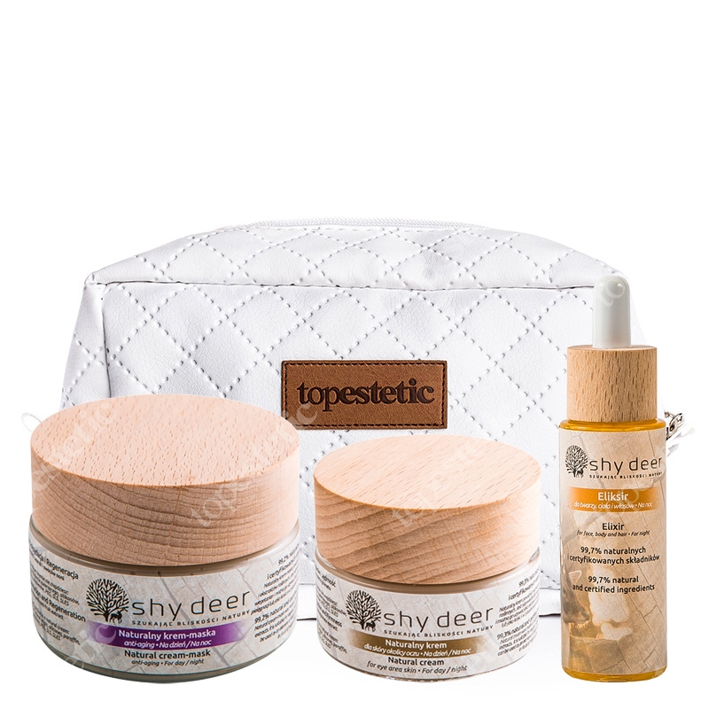 Shy Deer Youth Ritual Anti Aging Set ZESTAW Eliksir do twarzy 30 ml + Krem pod oczy 30 ml + Krem 50 ml + Kosmetyczka
