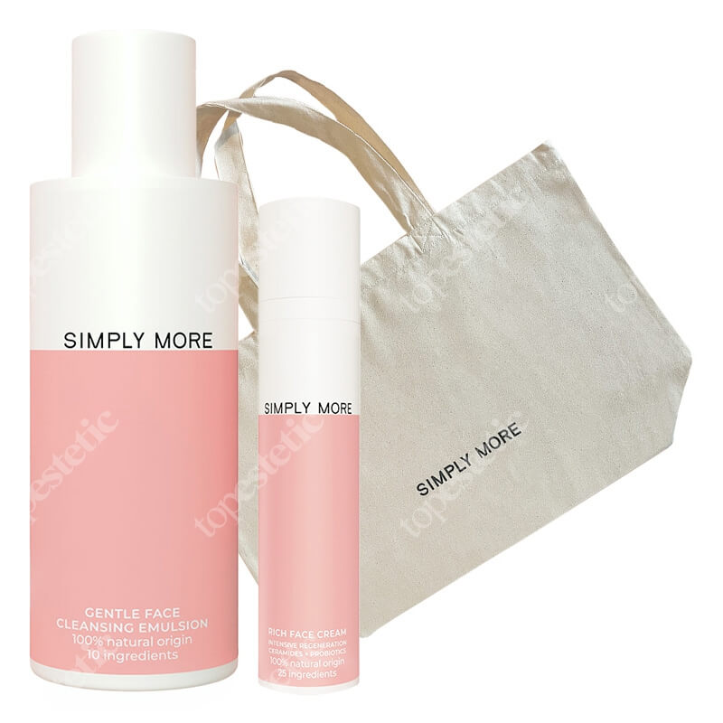 Simply More Cleansing Emulsion + Rich Face Cream + Torba GRATIS ZESTAW Emulsja do mycia twarzy 150 ml + Regenerujący krem do twarzy 50 ml + Torba bawełniana 1 szt