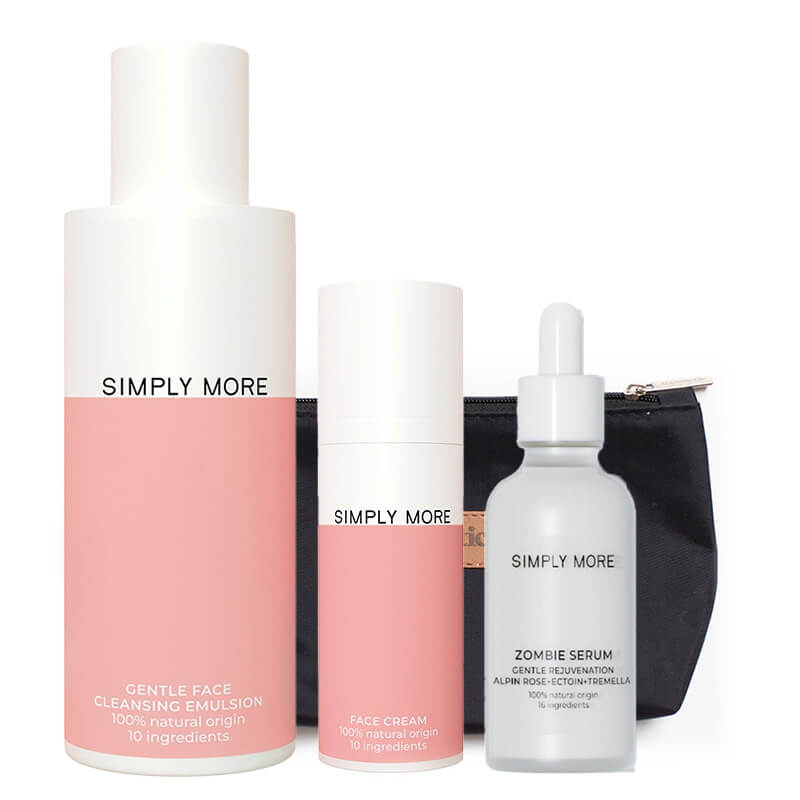 Simply More Cleansing Emulsion + Zombie Serum + Face Cream ZESTAW Emulsja 150 ml + Serum 30 ml + Ultranawilżający krem 50 ml + Kosmetyczka 1 szt