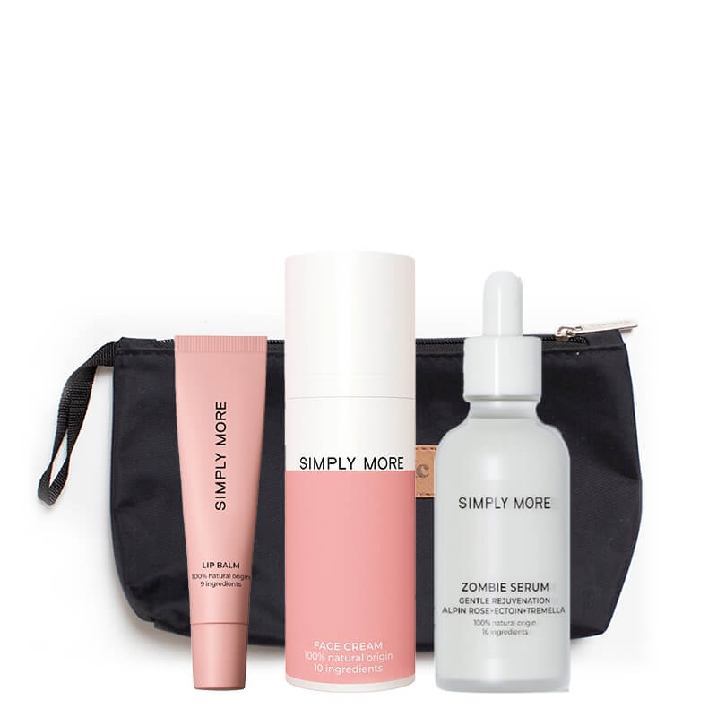 Simply More Zombie Serum + Face Cream + Lip Balm ZESTAW Serum 30 ml + Ultranawilżający krem 50 ml + Balsam do ust 15 ml + Kosmetyczka 1 szt