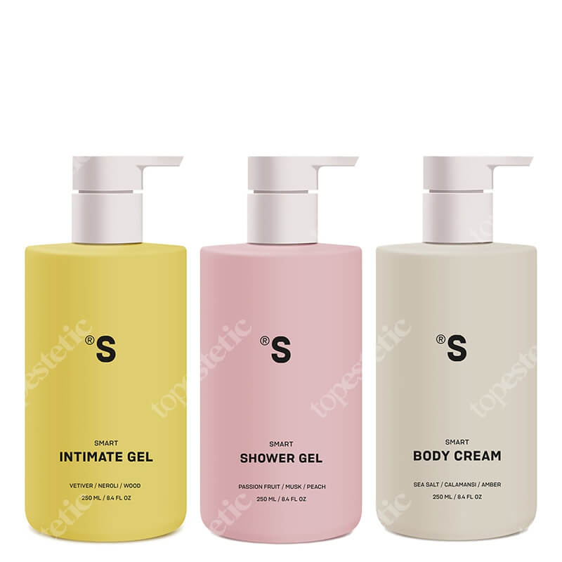 Sisters Aroma Smart Body Care ZESTAW Żel pod prysznic 250 ml + Balsam do ciała 250 ml + Żel do higieny intymnej 250 ml