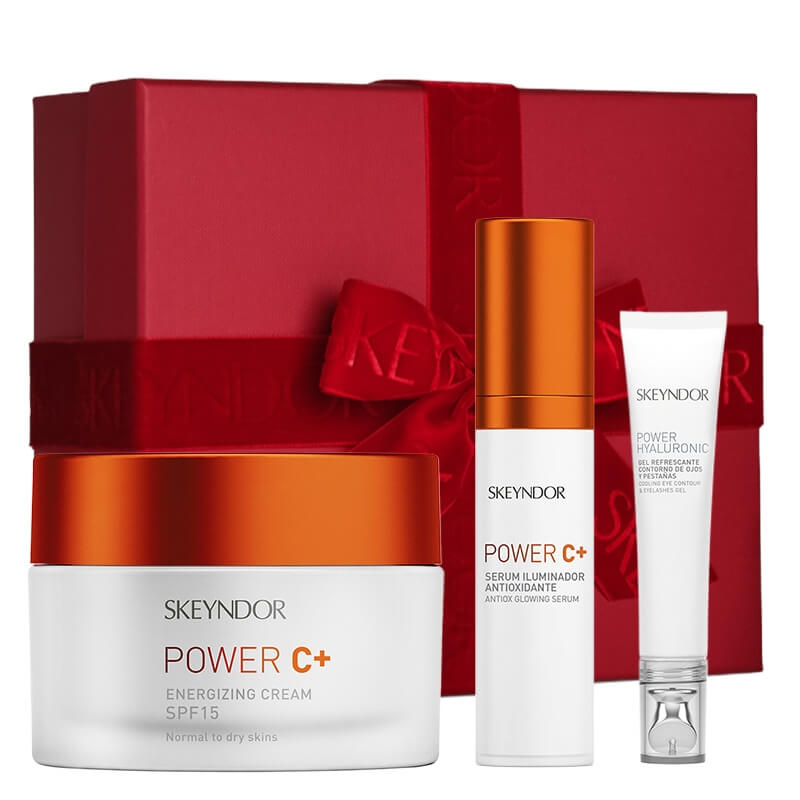 Skeyndor Power C Kit ZESTAW Serum antyoksydacyjne 30 ml + Krem do cery normalnej i suchej 50 ml + Chłodzący żel do pielęgnacji skóry wokół oczu i rzęs 15 ml