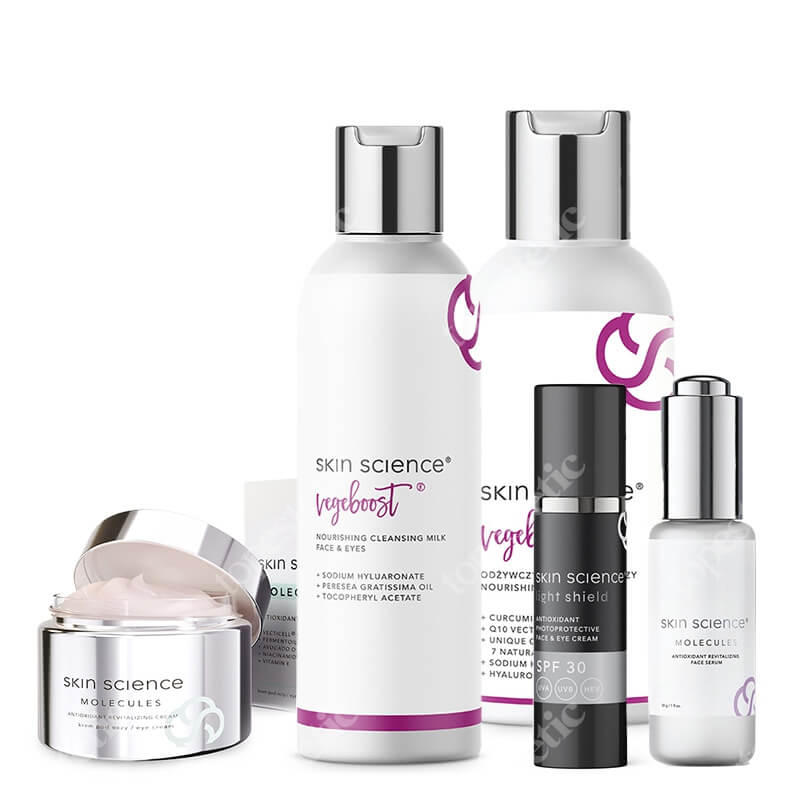 Skin Science Complete Daily Care Set ZESTAW Mleczko oczyszczające 150 g + Tonik 150 ml + Serum 30 ml + Krem pod oczy 30 ml + Krem SPF 30 30 ml