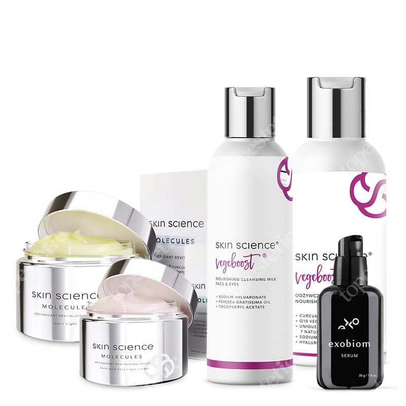 Skin Science Complete Night Care Set ZESTAW Mleczko oczyszczające 150 g + Tonik 150 ml + Serum do twarzy i okolic oczu 30 ml + Krem na noc 50 ml