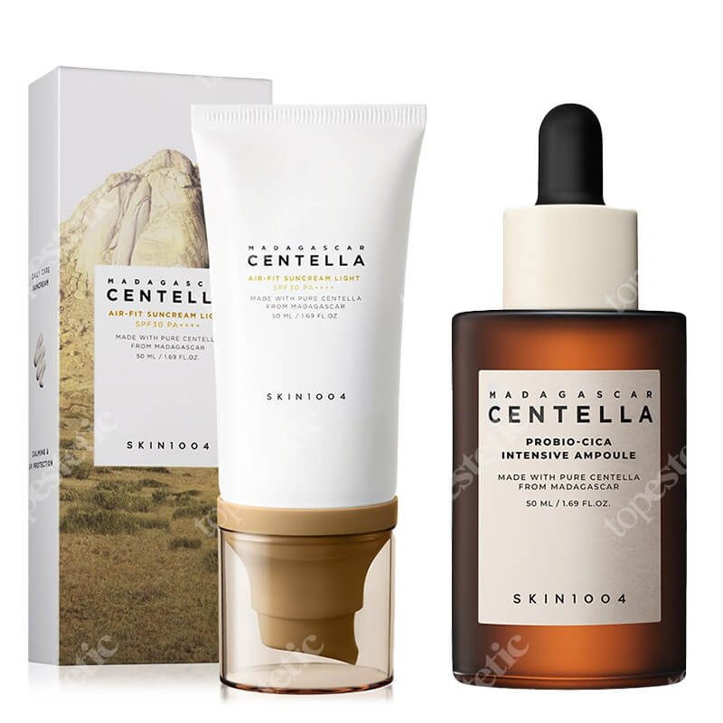 Skin1004 Ampoule + Suncream SPF 30 ZESTAW Serum 50 ml + Lekki filtr przeciwsłoneczny 50 ml