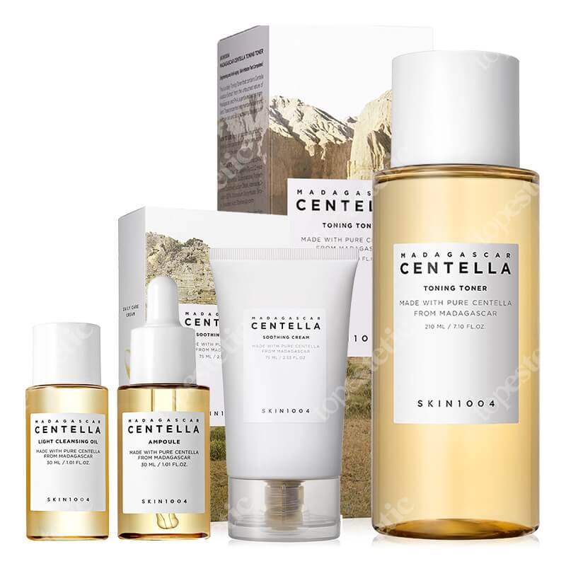 Skin1004 Beauty Face ZESTAW Olejek myjący 30 ml + Tonik 210 ml + Serum 30 ml + Kojący krem 75 ml