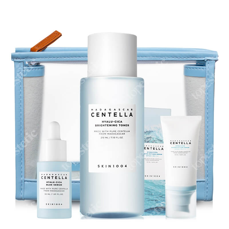 Skin1004 Brightening Skin ZESTAW Toner 210 ml + Serum 30 ml + Krem przeciwsłoneczny 50 ml + Kosmetyczka 1 szt