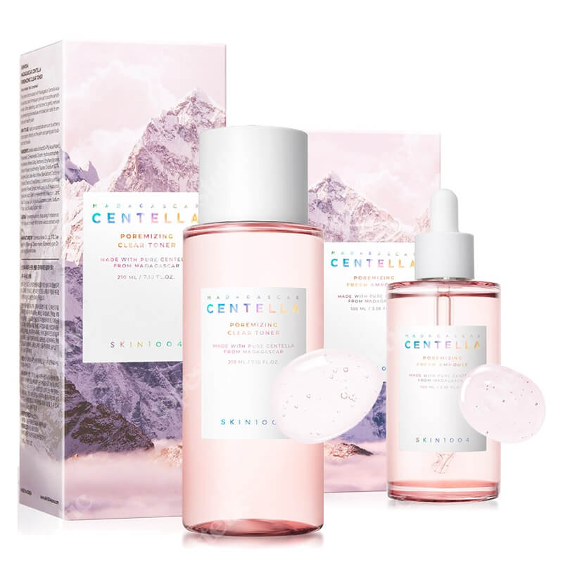 Skin1004 Centella Poremizing Clear Toner + Ampoule ZESTAW Tonik 210 ml + Serum 100 ml
