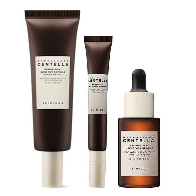 Skin1004 Centella Probio-Cica ZESTAW Serum 30 ml + Krem pod oczy z bakuchiolem 20 ml + Nawilżający krem z filtrem 50ml