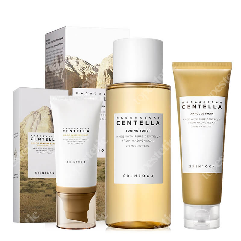 Skin1004 Daily Fresh Skin Care ZESTAW Tonik 210 ml + Lekki filtr przeciwsłoneczny 50 ml + Oczyszczająca pianka 125 ml