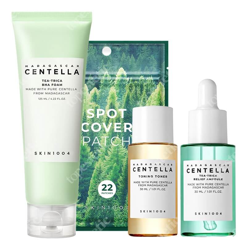 Skin1004 Face Care ZESTAW Tonik 30 ml + Serum 30 ml + Ultracienkie plastry 22 szt + Pianka 125 ml