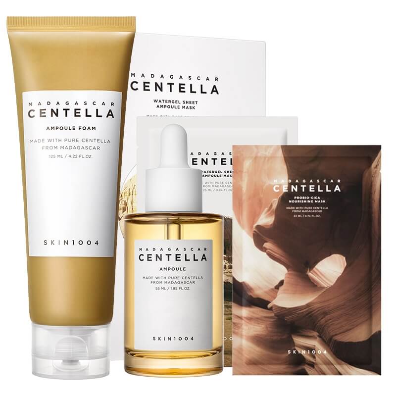 Skin1004 Favorite Set ZESTAW Oczyszczająca pianka 125 ml + Maska w płachcie 1 szt. + Maska w płachcie 22 ml + Serum 55 ml