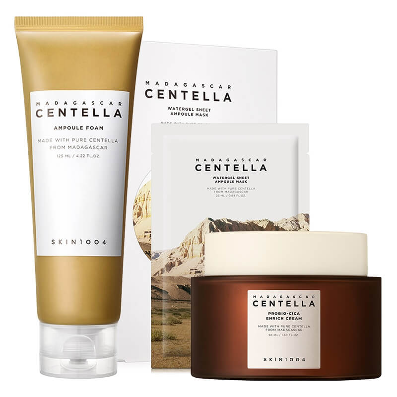 Skin1004 Favorite Set ZESTAW Oczyszczająca pianka do twarzy 125 ml + Krem z probiotykami 50 ml + Hydrożelowa maska w płachcie 1 szt