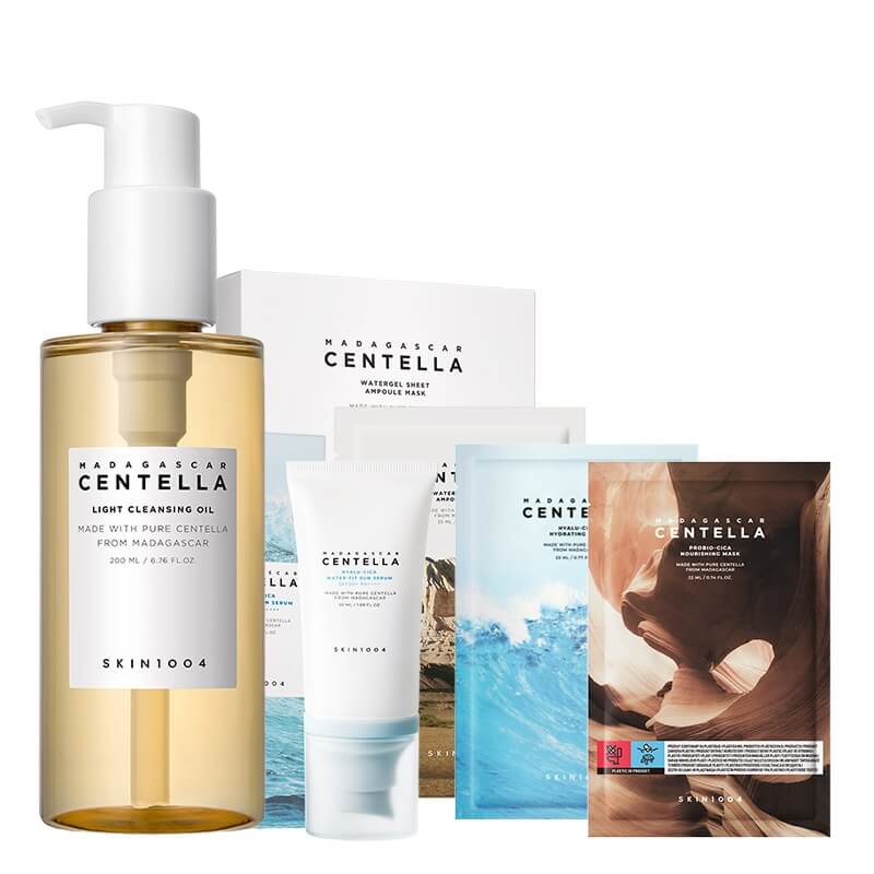 Skin1004 Favorite Set ZESTAW Olejek myjący 200 ml + Krem SPF 50+ PA++++ 50 ml + Maska w płachcie 3 szt