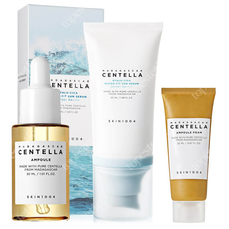 Skin1004 Favorite Set ZESTAW Pianka do twarzy 20 ml + Odżywcze serum do twarzy 30 ml + Lekki nawilżający krem przeciwsłoneczny 50 ml