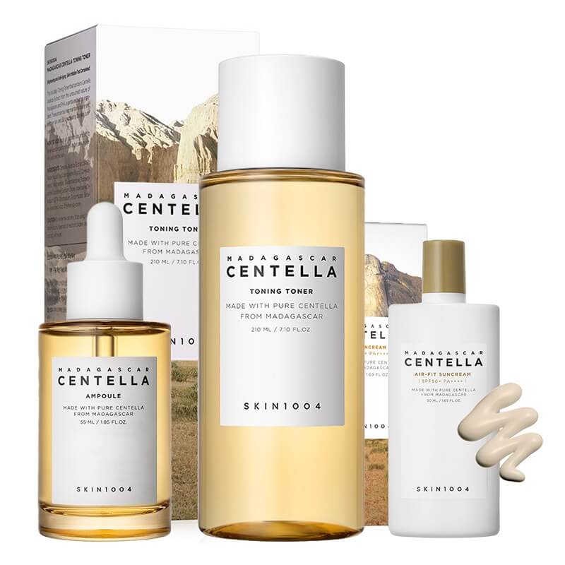 Skin1004 Favorite Set ZESTAW Tonik 210 ml + Odżywcze serum 55 ml + Lekki fizyczny filtr SPF 50 50 ml