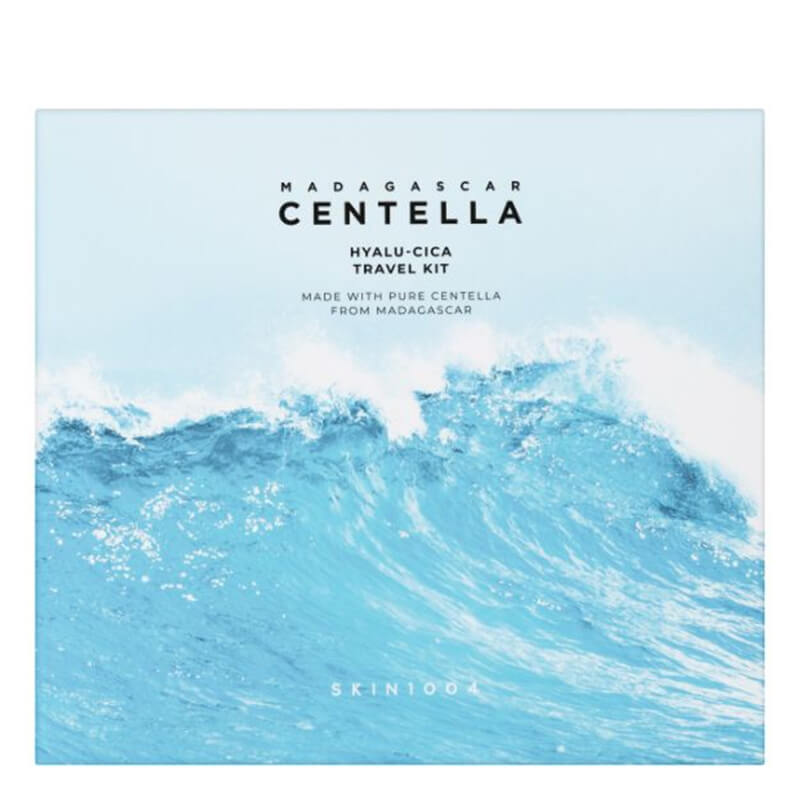Skin1004 Madagascar Centella Hyalu-Cica Travel Kit ZESTAW Toner 30 ml + Serum 30 ml + Krem nawilżający 30 ml + Maska do twarzy na noc 30 ml