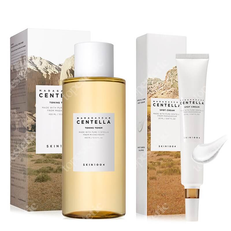 Skin1004 Madagascar Centella Spot Care ZESTAW Tonik 400 ml + Punktowy krem na wypryski 20 ml