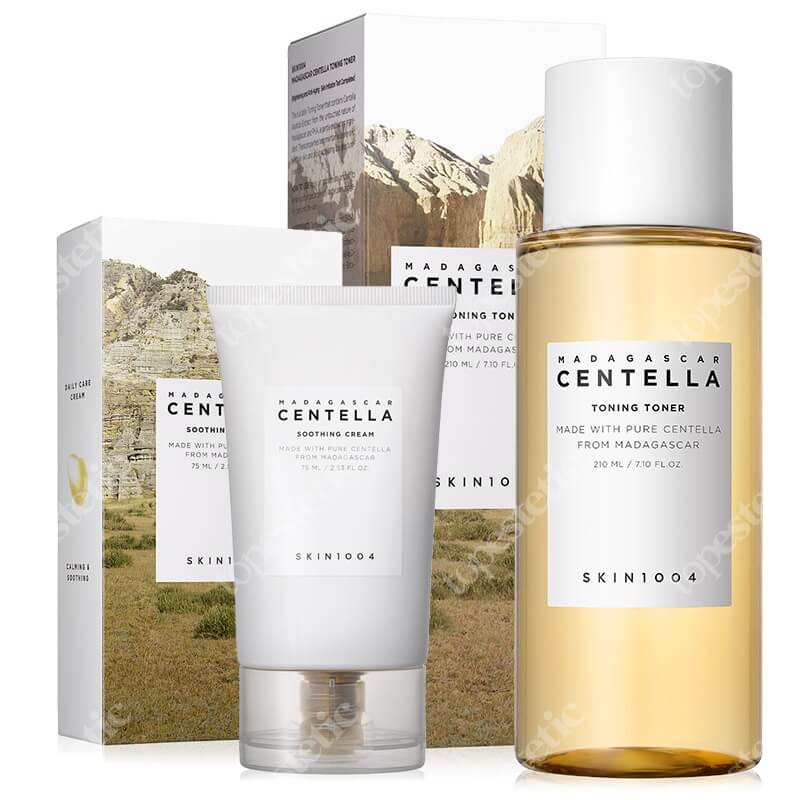 Skin1004 Madagascar Centella Toning Toner + Cream ZESTAW Tonik 210 ml + Kojący krem do twarzy 75 ml