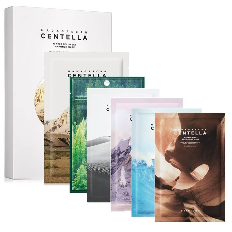 Skin1004 Mask Collection ZESTAW Maska 23 ml + Maska 1 szt. + Maska 22 ml + Plastry na niedoskonałości 22 szt+ Maska 25 ml + Maska 23 ml