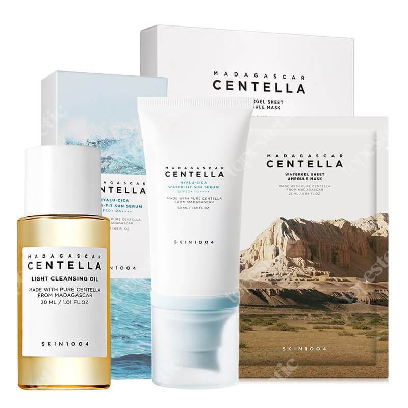 Skin1004 Perfect Start ZESTAW Olejek myjący 30 ml + Maska w płachcie 1 szt. + Krem przeciwsłoneczny SPF 50 50 ml