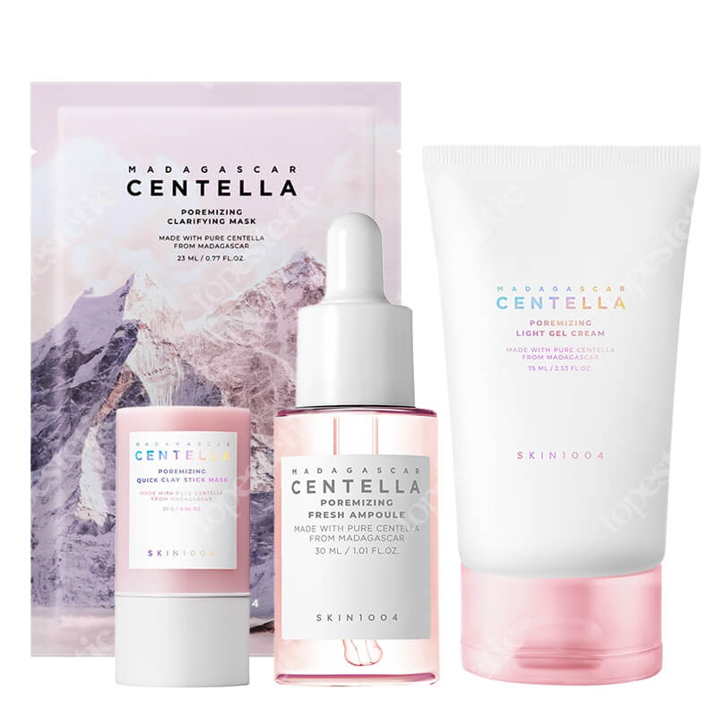 Skin1004 Poremizing Miracle Set ZESTAW Serum 30 ml + Maska w sztyfcie z glinką 27 g + Lekki żelowy krem 75 ml + Maska w płachcie 23 ml