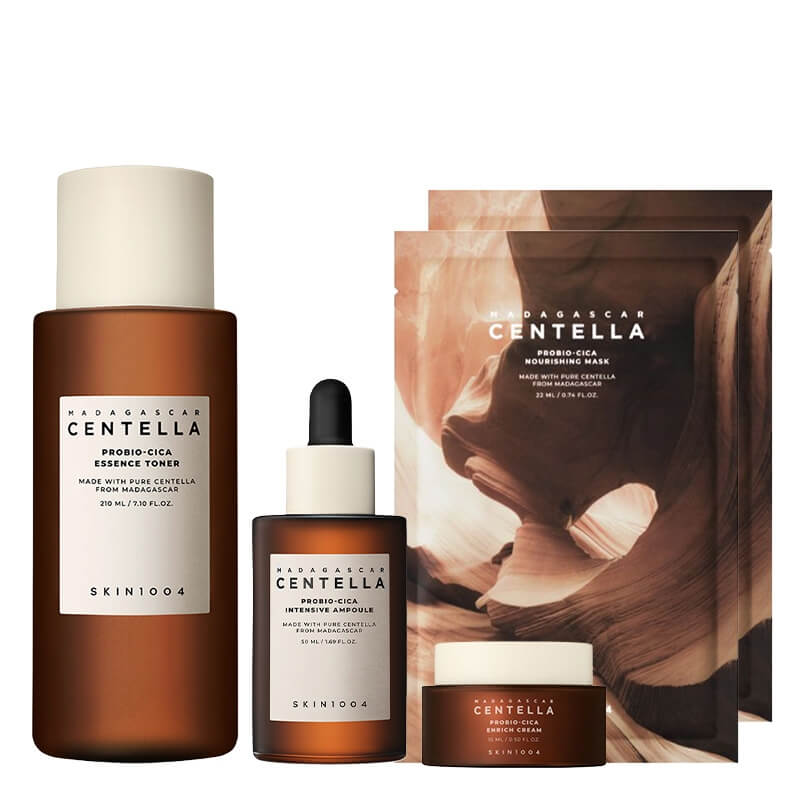 Skin1004 Probio-Cica ZESTAW Toner 210 ml + Serum 50 ml + Krem 15 ml + Maska w płachcie 2x 22 ml