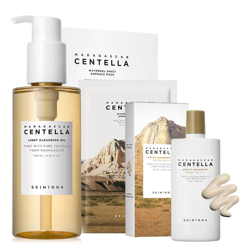 Skin1004 Ready For Sun ZESTAW Fizyczny filtr SPF 50 50 ml + Olejek myjący 200 ml + Hydrożelowa maska w płachcie 1 szt