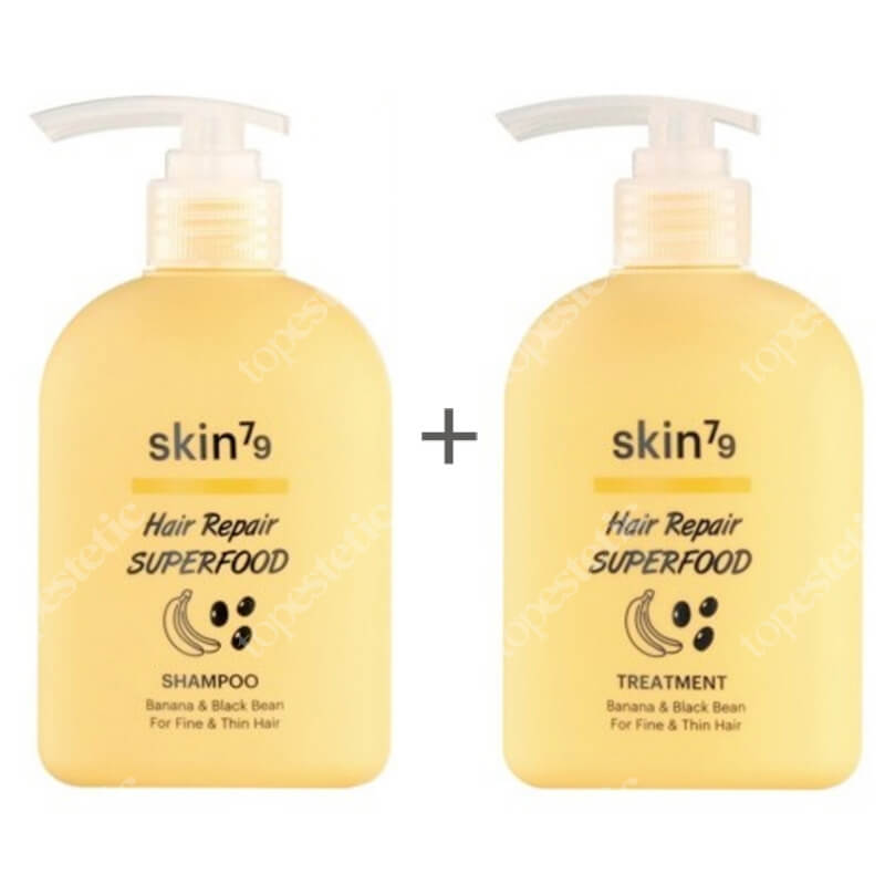Skin79 Banana & Black Bean Set ZESTAW Szampon dla cienkich i rzadkich włosów 230 ml + Odżywka dla cienkich i rzadkich włosów 230 ml