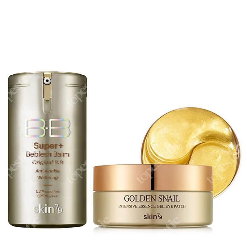 Skin79 Golden Snail + Beblesh Balm ZESTAW Płatki pod oczy 60 szt + Krem BB do cery poszarzałej, suchej, zniszczonej 40 g
