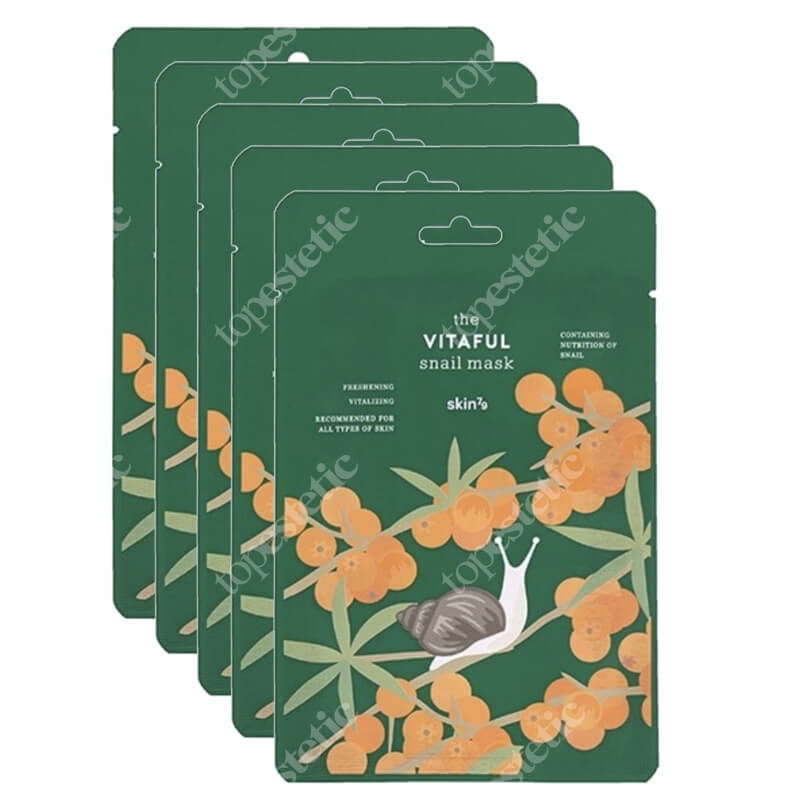 Skin79 The Vitaful Snail Mask x 5 ZESTAW Odświeżająca maska w płacie 20 ml x 5 szt