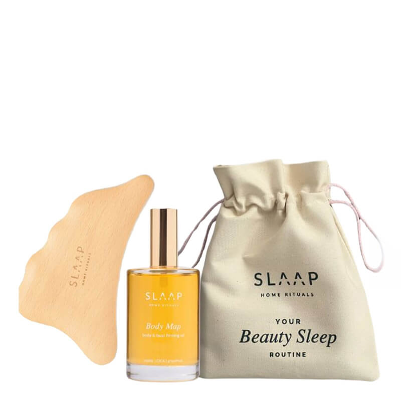 Slaap Body Map + Gua Sha Set ZESTAW Ujędrniający olejek do ciała i biustu 100 ml + Drewniana Gua Sha 1 szt