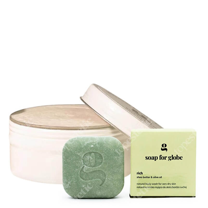 Soap For Globe Rich and Sweet Almond Body ZESTAW Ultraodżywcze masło do ciała z olejem ze słodkich migdałów, 180 ml + Kostka myjąca do skóry suchej 1 szt.