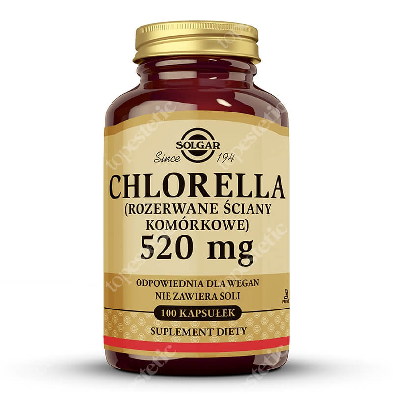 Solgar Chlorella Rozerwane ściany komórkowe 100 kapsułek