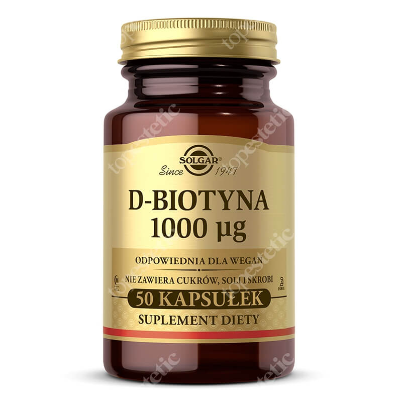 Solgar D-Biotyna 1000 mcg Suplement diety 50 kapsułek