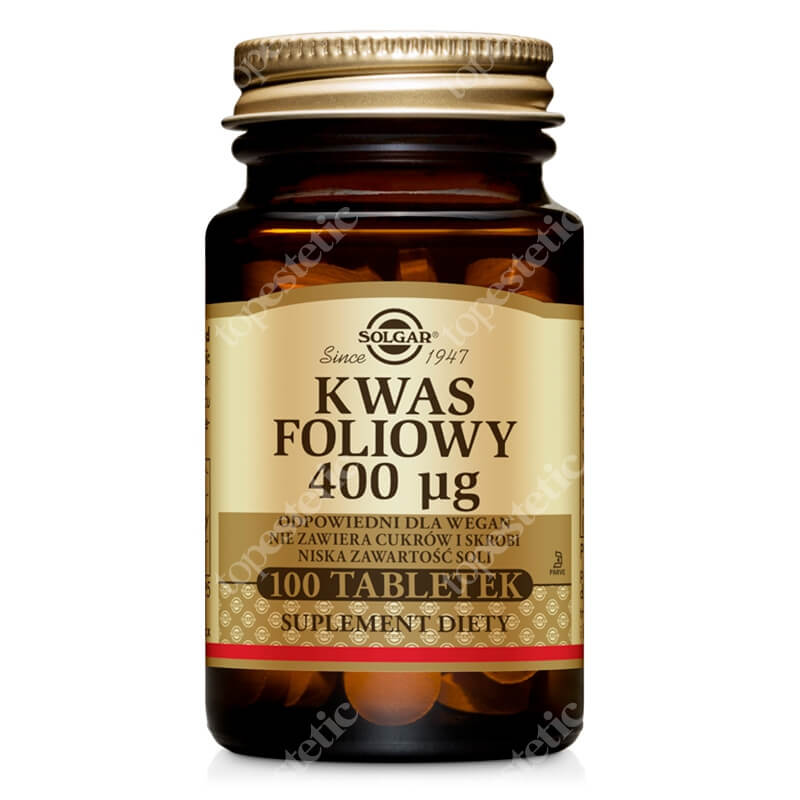 Solgar Kwas Foliowy 400 µg Suplement diety 100 tabletek