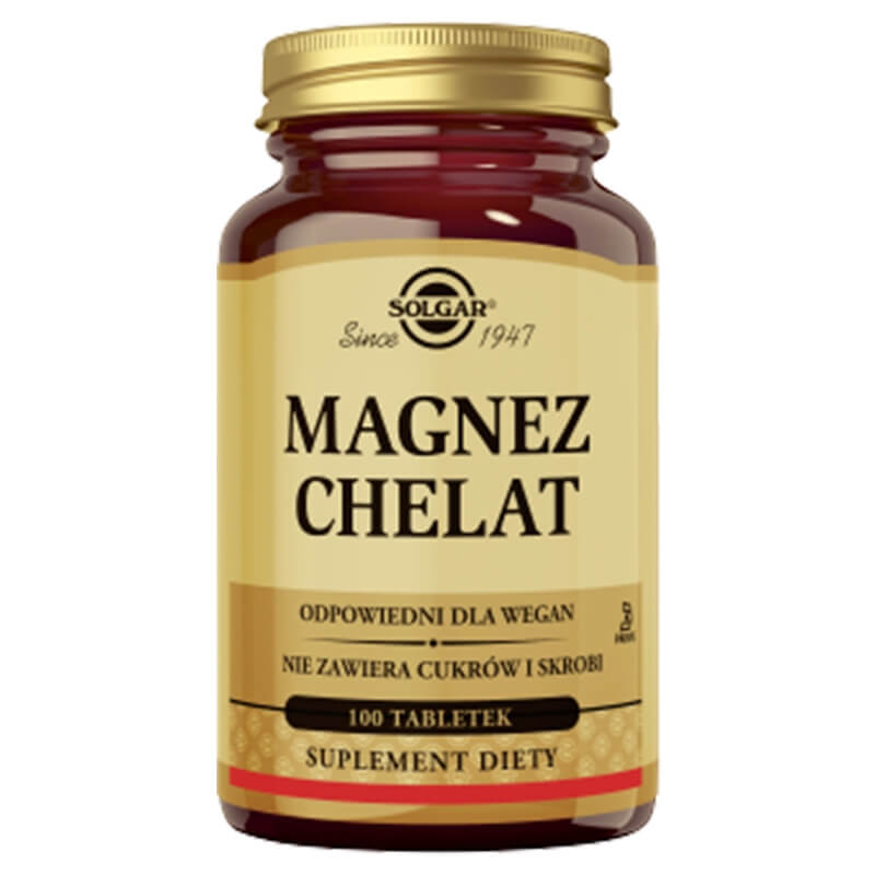Solgar Magnez Chelat Suplement diety 100 tabletek