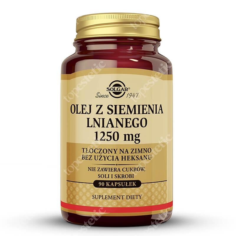 Solgar Olej z Siemienia Lnianego 1250 mg (tłoczony na zimno bez użycia heksanu) 90 kapsułek
