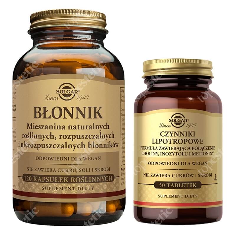 Solgar Slim Set ZESTAW Błonnik 120 kapsułek + Czynniki lipotropowe 50 tabletek