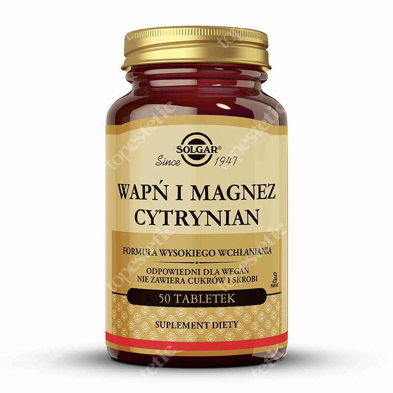 Solgar Wapń i Magnez Cytrynian Formuła wysokiego wchłaniania 50 tabletek