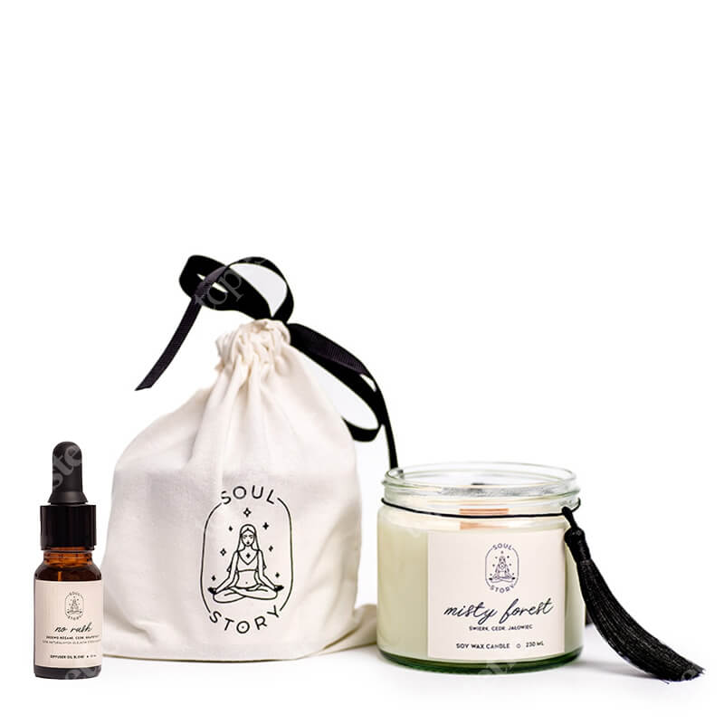 Soul Story Aromatherapy Forest ZESTAW Blend olejków eterycznych 10 ml + Świeca sojowa 230 ml