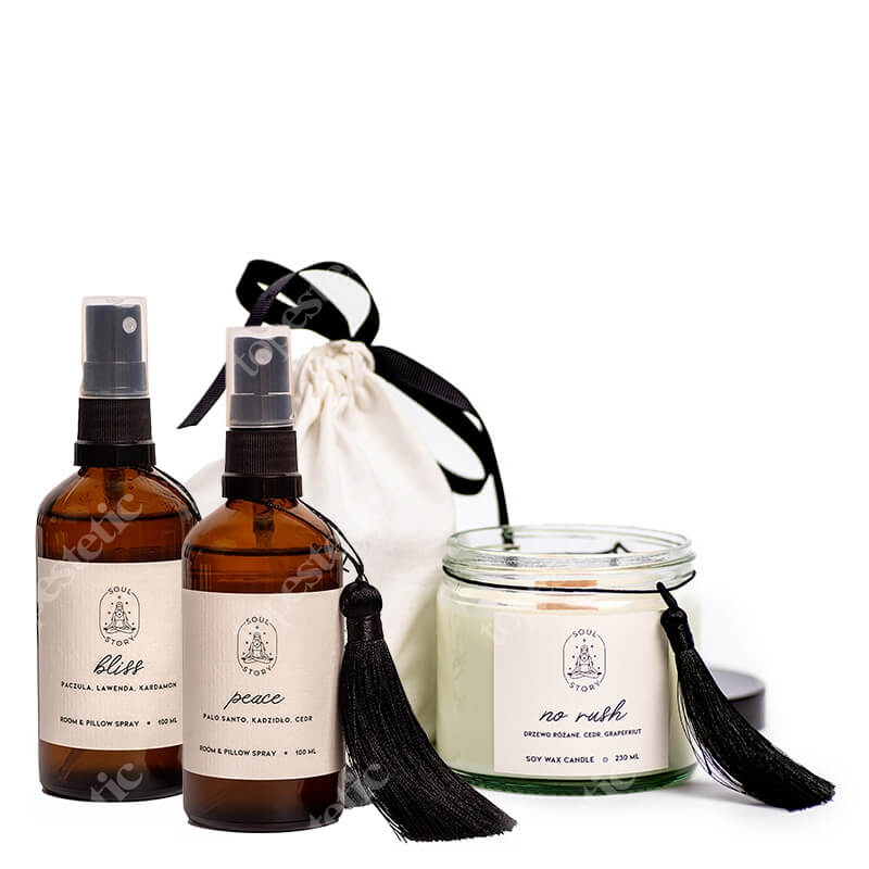 Soul Story Cozy Mood ZESTAW Mgiełka zapachowa 100 ml + Mgiełka zapachowa 100 ml + Świeca 230 ml